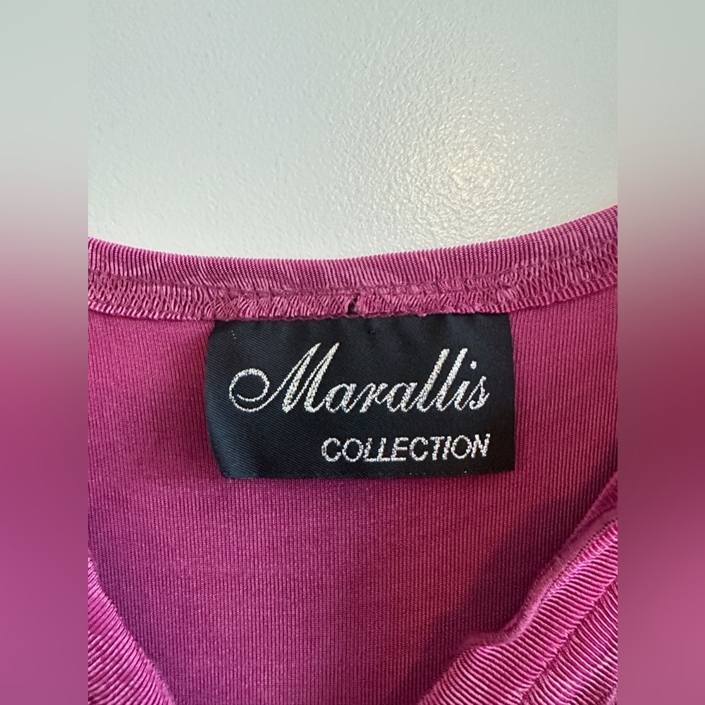 NWT - Vintage Marallis Collection Rose Print Dress in Deep Rose - Size XL - Picture 2 of 10